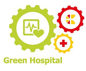 Die Grafik zeigt das Logo green hospital