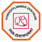 Das Bild zeigt das Logo eines DKG zertifizierten Vorhofflimmer-Zentrums.